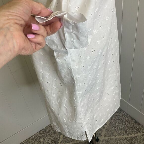Vintage Vicki Wayne’s Women’s Large White Lace Detail Short Sleeve Top Shirt - Picture 11 of 14